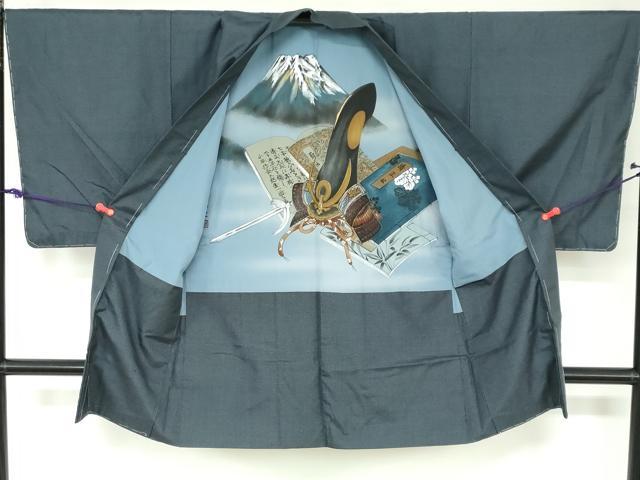 平和屋着物●男性 紬 アンサンブル 100亀甲 総詰め 正絹 逸品 未使用 DAAY5503ud