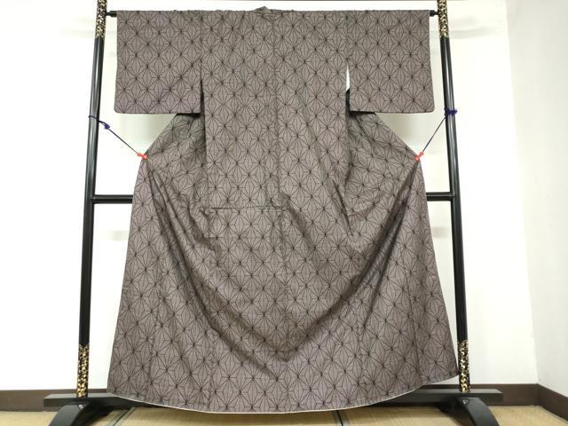 平和屋着物●本場奄美大島紬 7マルキ 麻の葉文様 反端付き 正絹 逸品 DAAY5507ud