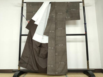 平和屋着物●上質な紬 絣文様 正絹 逸品 未使用 DAAY5536ud