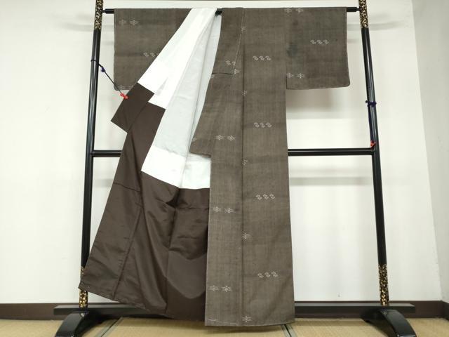 平和屋着物●上質な紬 絣文様 正絹 逸品 未使用 DAAY5536ud