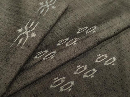 平和屋着物●上質な紬 絣文様 正絹 逸品 未使用 DAAY5536ud