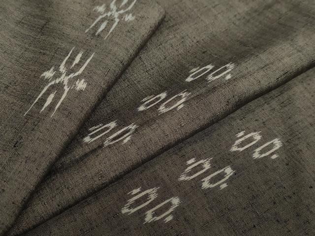 平和屋着物●上質な紬 絣文様 正絹 逸品 未使用 DAAY5536ud