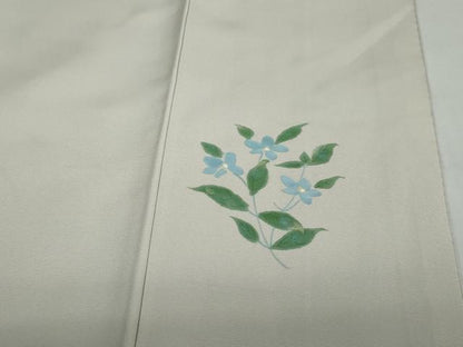 平和屋着物●訪問着 作家物 紬地 流水草花文 鈴乃屋扱い 正絹 逸品 DAAY5538ud
