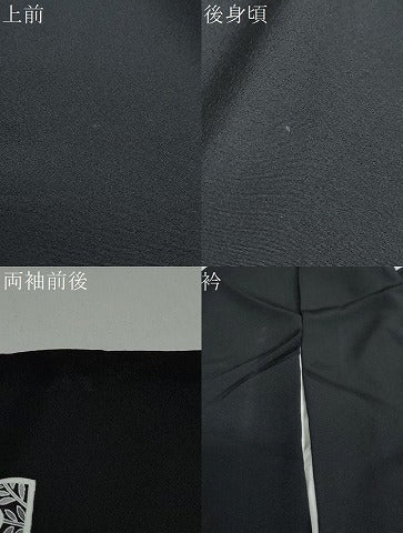 平和屋着物●訪問着 箔散らし草花文 黒地 金彩 正絹 逸品 DAAY5543ud