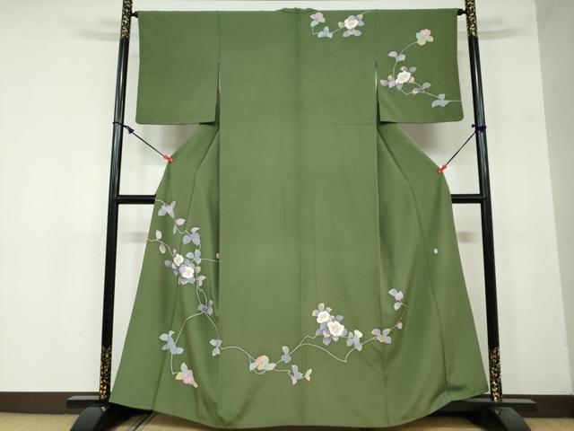 平和屋着物●訪問着 友禅 作家物 枝椿 阪急百貨店扱い 正絹 逸品 DAAY5544ud