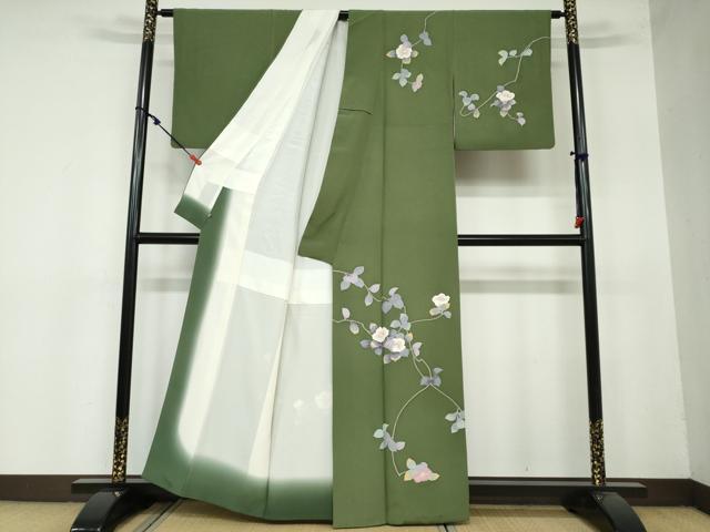 平和屋着物●訪問着 友禅 作家物 枝椿 阪急百貨店扱い 正絹 逸品 DAAY5544ud
