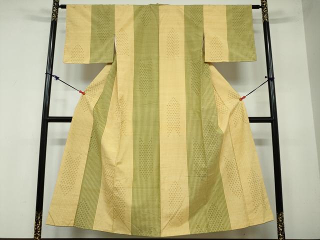 平和屋着物●上質な紬　矢羽文　正絹　逸品　DAAY5554ud