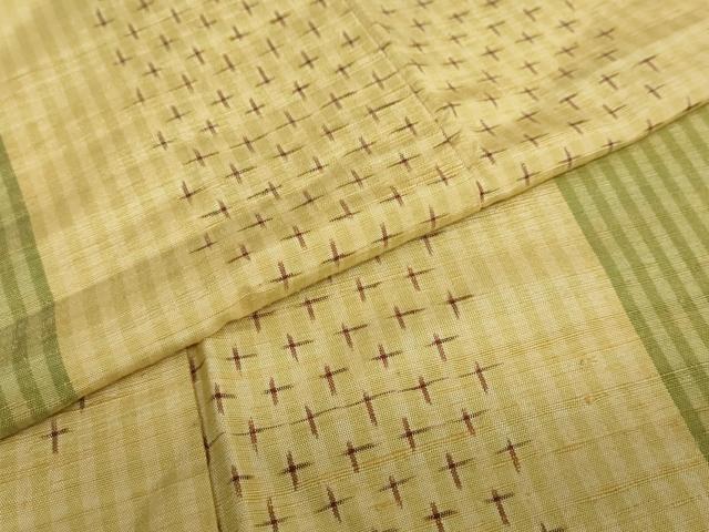 平和屋着物●上質な紬　矢羽文　正絹　逸品　DAAY5554ud