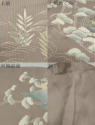 平和屋着物●訪問着　立波風景草花文　金彩　正絹　逸品　DAAY5555ud