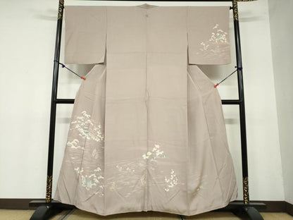 平和屋着物●訪問着　立波風景草花文　金彩　正絹　逸品　DAAY5555ud