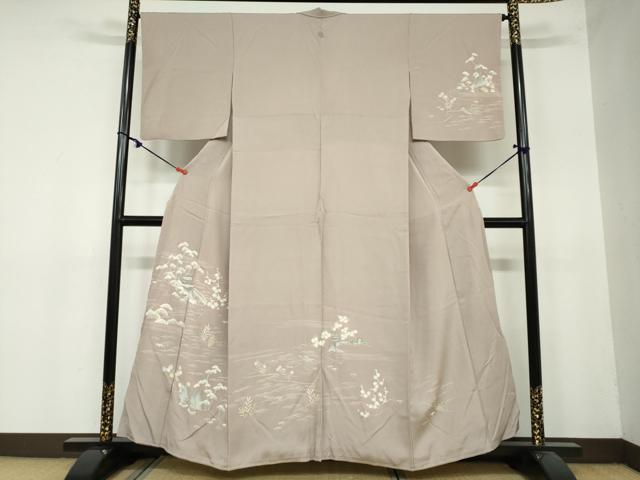 平和屋着物●訪問着　立波風景草花文　金彩　正絹　逸品　DAAY5555ud