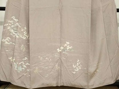 平和屋着物●訪問着　立波風景草花文　金彩　正絹　逸品　DAAY5555ud