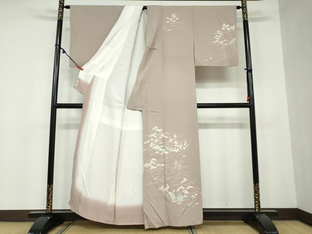平和屋着物●訪問着　立波風景草花文　金彩　正絹　逸品　DAAY5555ud