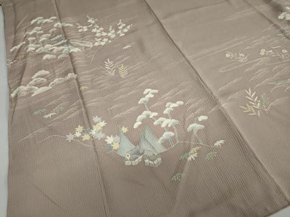 平和屋着物●訪問着　立波風景草花文　金彩　正絹　逸品　DAAY5555ud