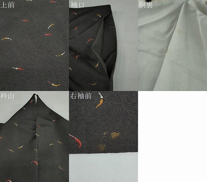 平和屋着物●上質な小紋 成物 唐辛子 鬼しぼ縮緬 正絹 逸品 DAAY5557ud