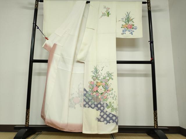 平和屋着物●訪問着　花籠文　金彩　正絹　逸品　DAAY5577ud