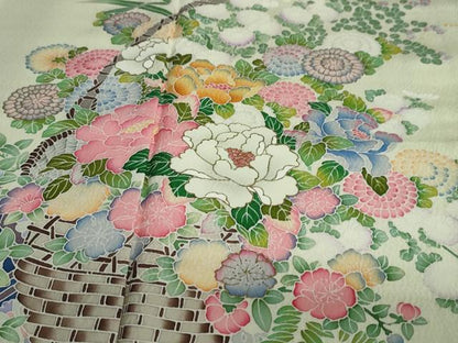 平和屋着物●訪問着　花籠文　金彩　正絹　逸品　DAAY5577ud