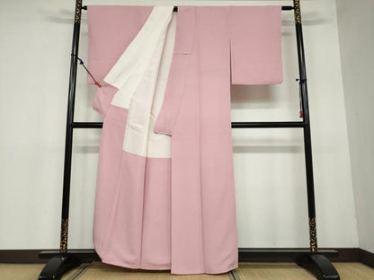平和屋着物●上質な色無地　紅梅色　正絹　逸品　DAAY5579ud