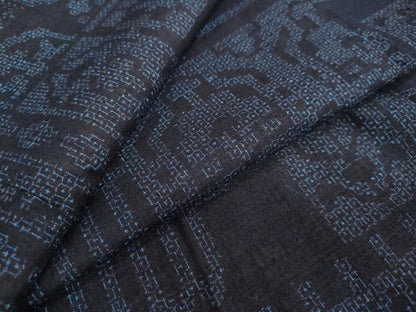平和屋着物●結城紬　80亀甲　抽象文様　正絹　逸品　DAAY5580ud