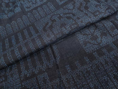 平和屋着物●結城紬　80亀甲　抽象文様　正絹　逸品　DAAY5580ud