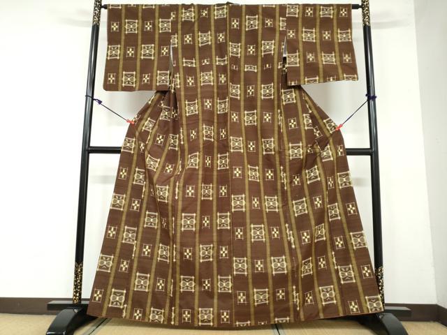 平和屋着物●上質な紬　花蝶間道　正絹　逸品　DAAY5592ud