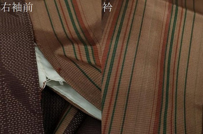 平和屋着物●本場大島紬　9マルキ　枝葉間道　正絹　逸品　DAAY5601ud