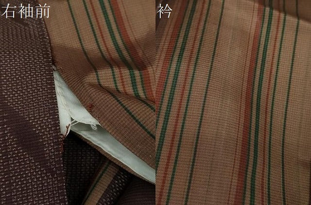 平和屋着物●本場大島紬　9マルキ　枝葉間道　正絹　逸品　DAAY5601ud