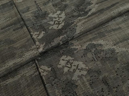 平和屋着物●本場大島紬　9マルキ　樹林風景文　正絹　逸品　DAAY5606ud