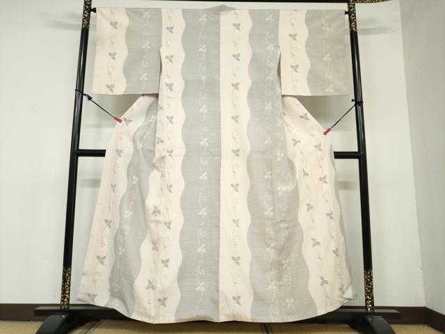 平和屋着物●上質な紬　南天蔦の葉間道　正絹　逸品　DAAY5608ud