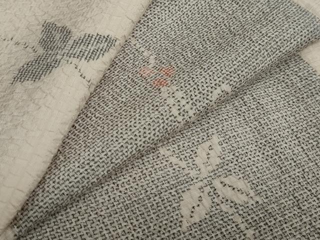 平和屋着物●上質な紬　南天蔦の葉間道　正絹　逸品　DAAY5608ud
