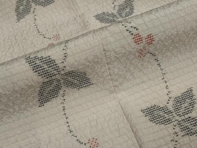 平和屋着物●上質な紬　南天蔦の葉間道　正絹　逸品　DAAY5608ud