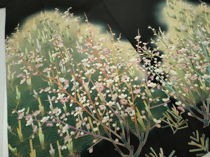 平和屋着物●豪華黒留袖 友禅 作家物 枝梅松文 暈し染め 正絹 逸品 DAAY5619ud