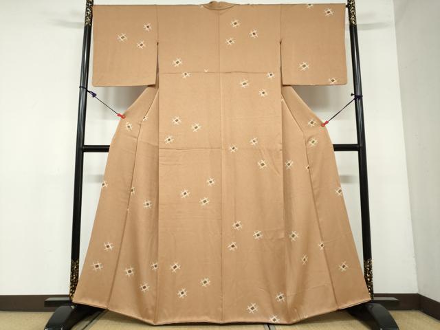 平和屋着物●上質な小紋 絞り 抽象文様 正絹 逸品 DAAY5632ud