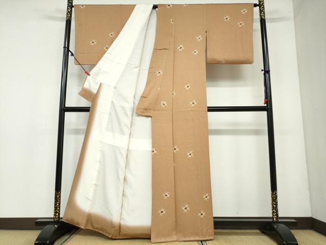 平和屋着物●上質な小紋 絞り 抽象文様 正絹 逸品 DAAY5632ud