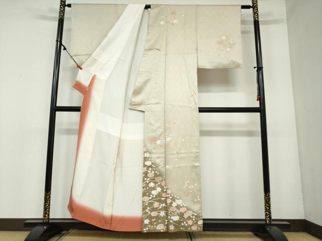 平和屋着物●訪問着 草花文 暈し染め 金彩 ますいわ屋扱い 正絹 逸品 DAAY5637ud