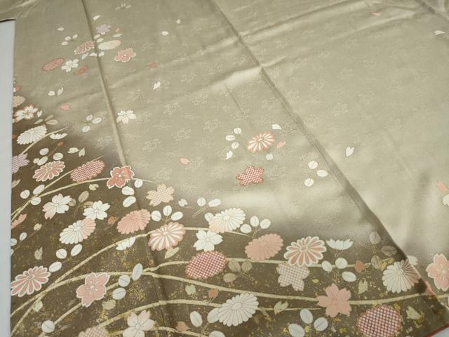 平和屋着物●訪問着 草花文 暈し染め 金彩 ますいわ屋扱い 正絹 逸品 DAAY5637ud