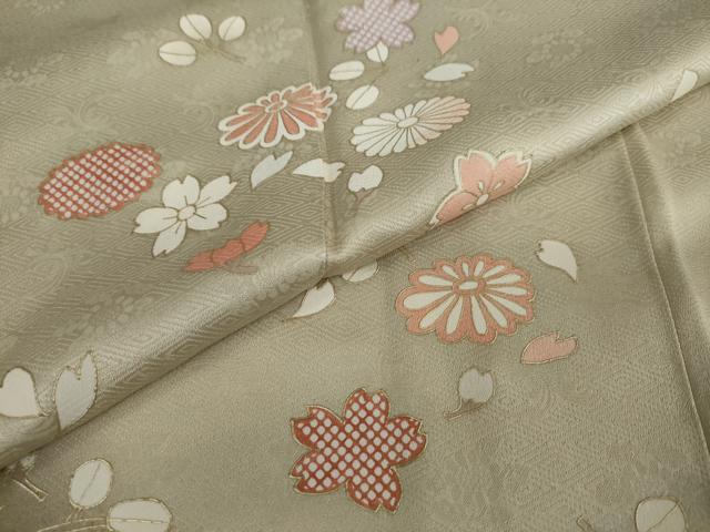 平和屋着物●訪問着 草花文 暈し染め 金彩 ますいわ屋扱い 正絹 逸品 DAAY5637ud