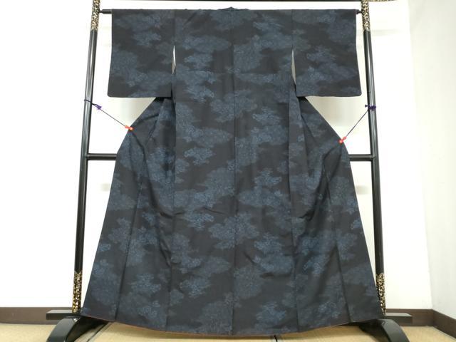 平和屋着物●結城紬　雲霞風景文　正絹　逸品　DAAY5647ud