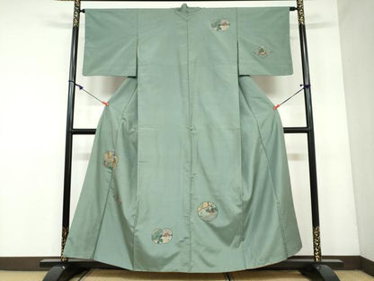 平和屋着物●京の名門・菱屋六右ェ門　紬　訪問着　平安人物文　正絹　逸品　DAAY5654ud