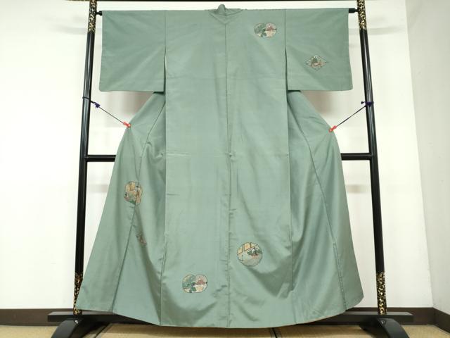 平和屋着物●京の名門・菱屋六右ェ門　紬　訪問着　平安人物文　正絹　逸品　DAAY5654ud