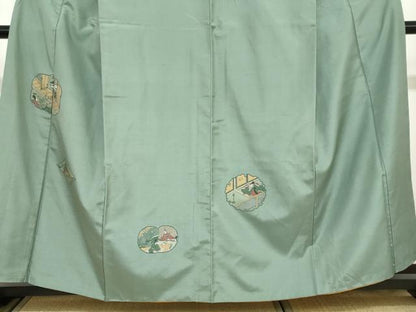 平和屋着物●京の名門・菱屋六右ェ門　紬　訪問着　平安人物文　正絹　逸品　DAAY5654ud
