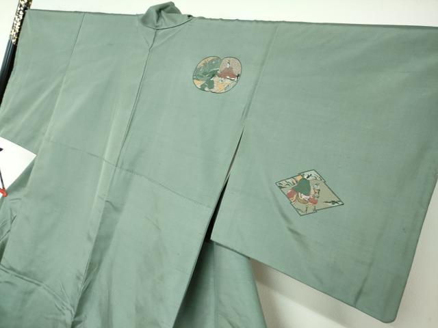 平和屋着物●京の名門・菱屋六右ェ門　紬　訪問着　平安人物文　正絹　逸品　DAAY5654ud