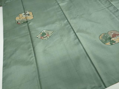 平和屋着物●京の名門・菱屋六右ェ門　紬　訪問着　平安人物文　正絹　逸品　DAAY5654ud