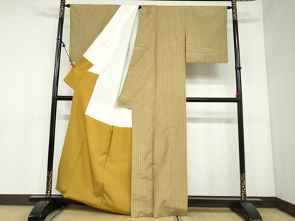 平和屋着物●上質な紬 変わり間道 正絹 逸品 DAAY5669ud