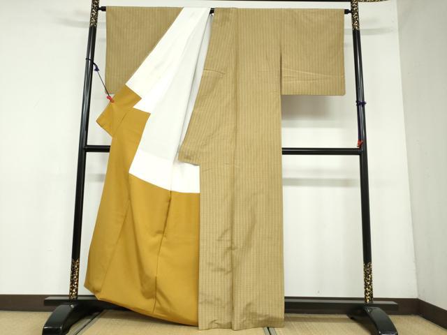 平和屋着物●上質な紬 変わり間道 正絹 逸品 DAAY5669ud