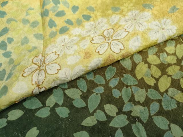 平和屋着物●訪問着 駒刺繍 朧染 舞桜文 暈し染め 金彩 銀通し地 正絹 逸品 DAAY5687ud