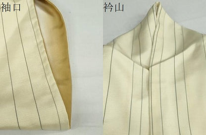 平和屋着物●訪問着　紬地　草花間道　金彩　正絹　逸品　DAAY5694ud