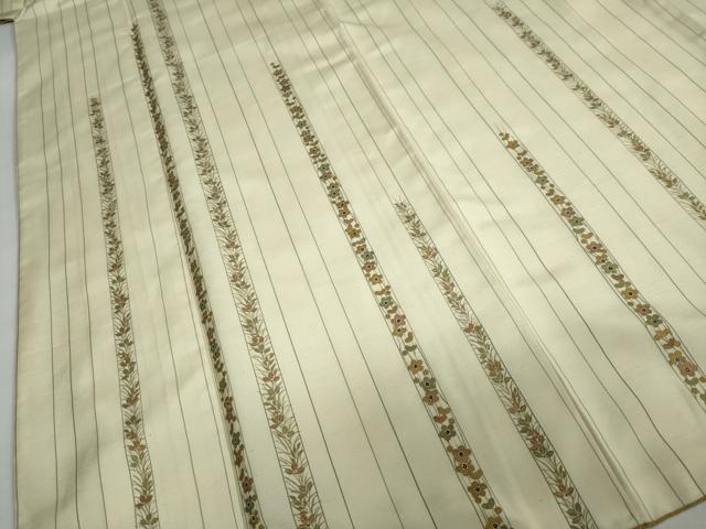 平和屋着物●訪問着　紬地　草花間道　金彩　正絹　逸品　DAAY5694ud