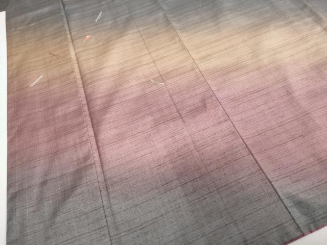 平和屋着物●訪問着　紬地　総刺繍　敷松葉文　正絹　逸品　DAAY5698ud