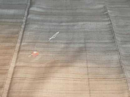 平和屋着物●訪問着　紬地　総刺繍　敷松葉文　正絹　逸品　DAAY5698ud